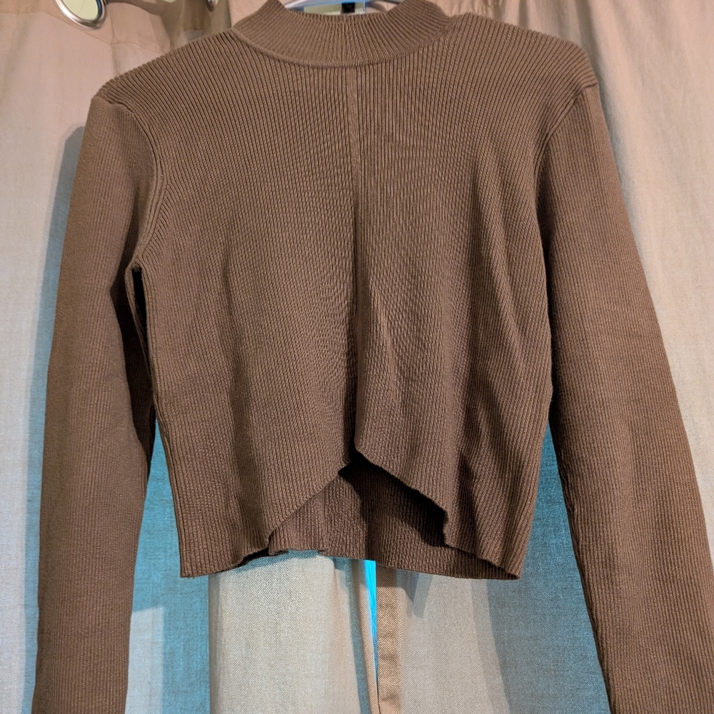 Garage Green Ribbed Knit Top - Picture 2 of 4